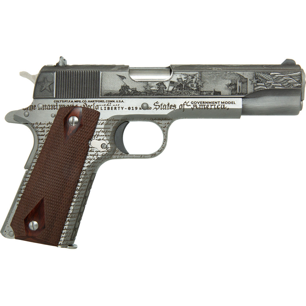 Colt 250th Anniversary Pistol 45 ACP 5 in. Stainless w/Engraved Scenes 8 rd.