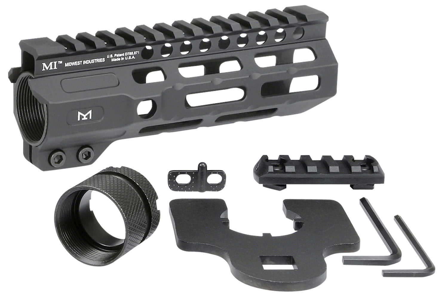 Midwest Industries M-LOK Combat Rail AR Platform Black Hard Coat Anodized 6" Handguard