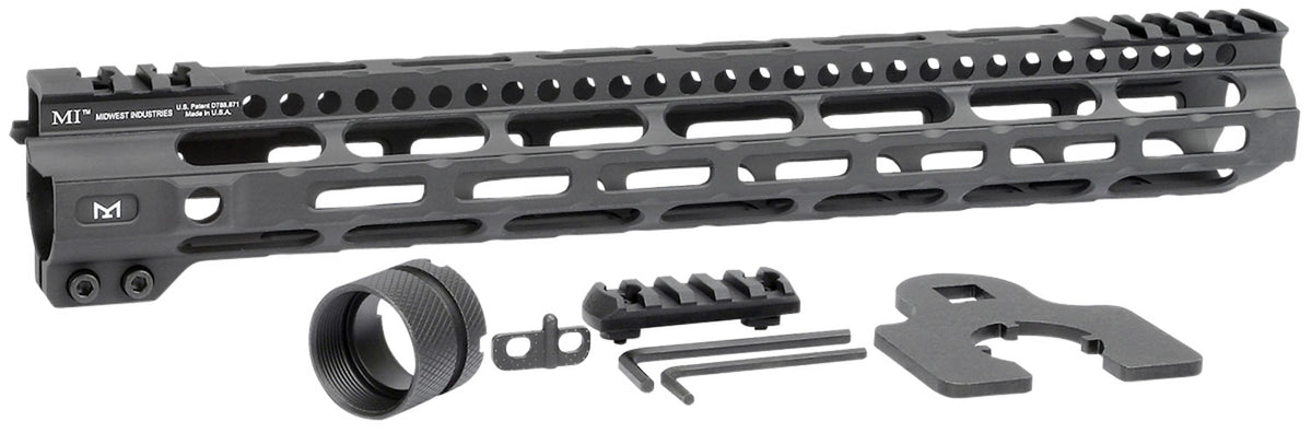 Midwest Industries 14" Combat Lightweight AR-15 M-LOK Handguard Picatinny Black Hardcoat Anodized Aluminum