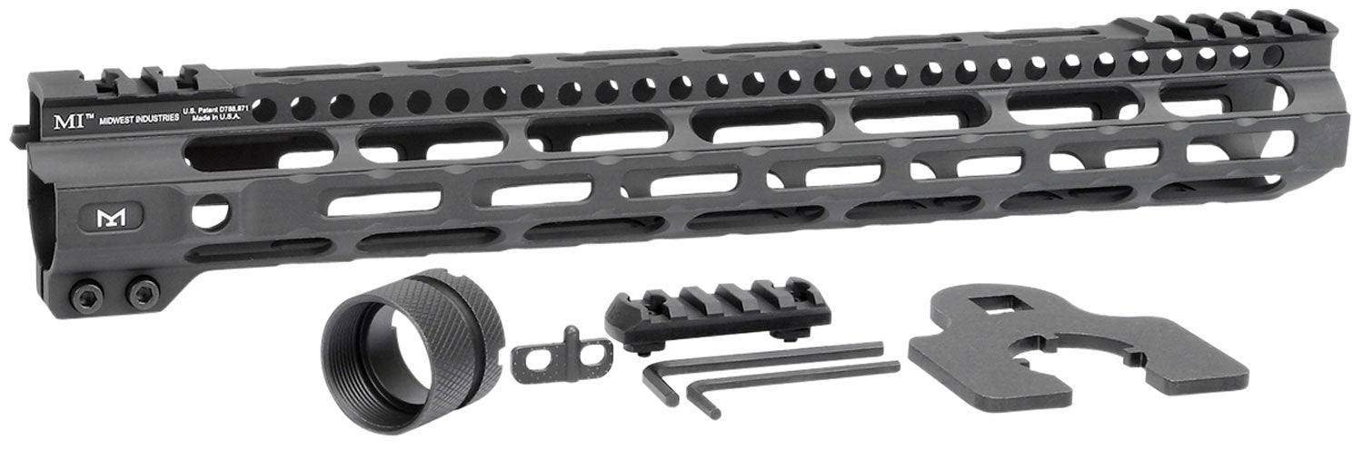 Midwest Industries 14" Combat Lightweight AR-15 M-LOK Handguard Picatinny Black Hardcoat Anodized Aluminum