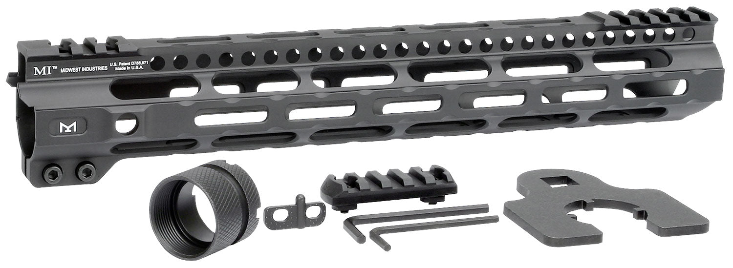 Midwest Industries 12.625" Ultralight AR-15 M-LOK Handguard Picatinny Black Hardcoat Anodized Aluminum