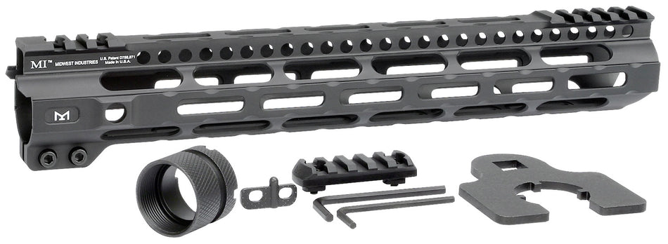 Midwest Industries 12.625" Ultralight AR-15 M-LOK Handguard Picatinny Black Hardcoat Anodized Aluminum