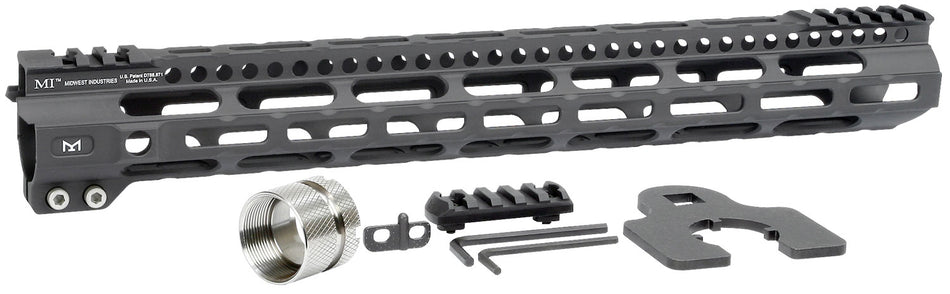 Midwest Industries 15" Ultralight AR-15 M-LOK Handguard Picatinny Black Hardcoat Anodized Aluminum