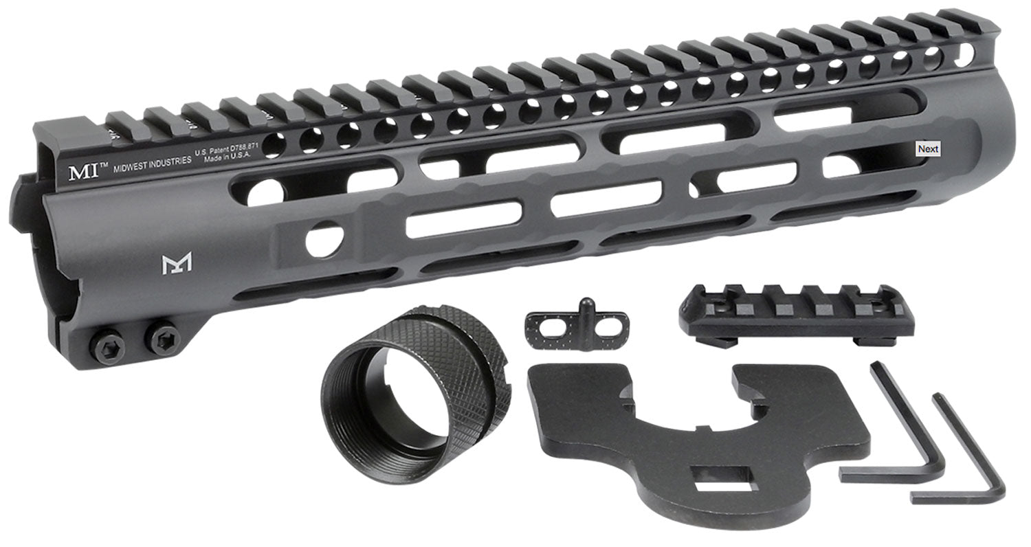 Midwest Industries 10.50" Slimline AR-15 M-LOK Handguard Picatinny Black Hardcoat Anodized Aluminum