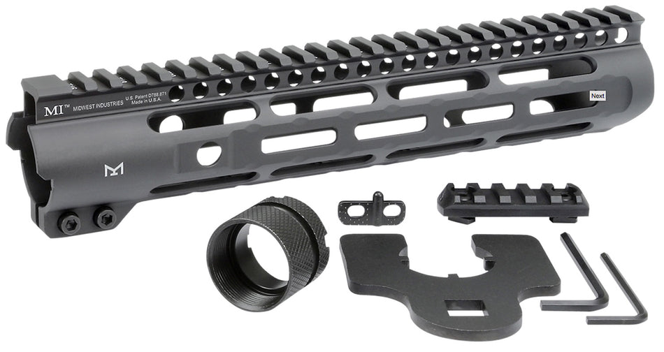 Midwest Industries 10.50" Slimline AR-15 M-LOK Handguard Picatinny Black Hardcoat Anodized Aluminum