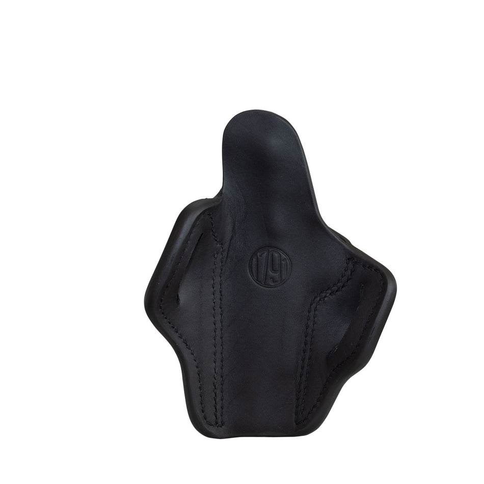 1791 Gunleather BH1 Optic Ready Stealth Black Leather OWB Belt Slide Holster Compatible with 5" 1911, Right Hand