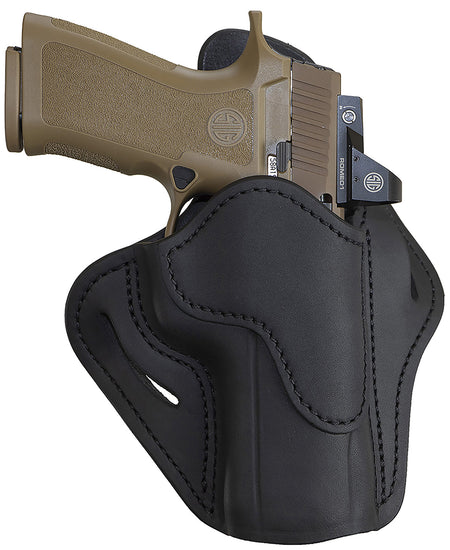 1791 Gunleather Optic Ready OWB Belt Slide BH2.4 – Stealth Black Leather, Fits PPQ / P320 / XD-M