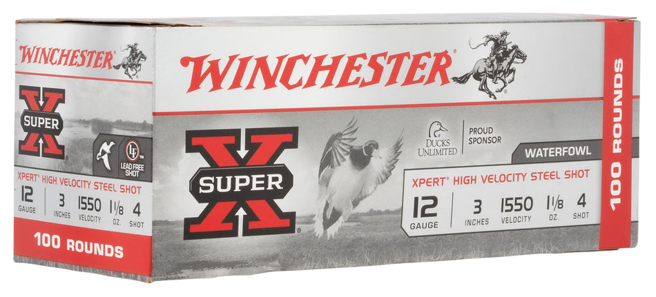 Winchester XPERT STEEL HIgh Velocity Value Pack Shotgun Ammo 12 Gauge 3 in 1-1/8 oz #4