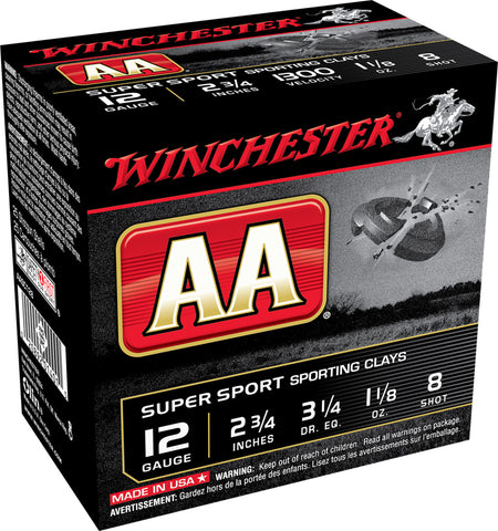 Winchester AA Supersport Sporting Clay Value Pack Shotgun Ammo 12 Gauge 2.75 in 1-1/8 oz #8