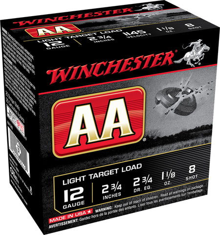 Winchester AA Target Light Target Value Pack Shotgun Ammo 12 Gauge 2.75 in 1-1/8 oz #8