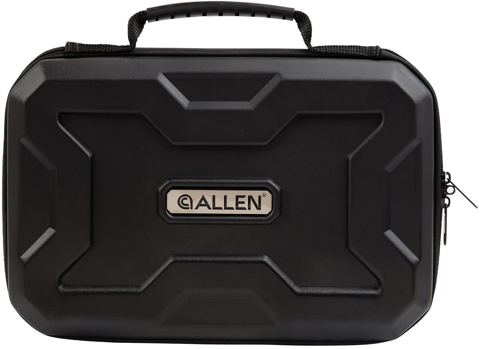Allen 8212 EXO Hard Shell Handgun Case 12" Black Polymer with Lockable Zippers and Molded Handle