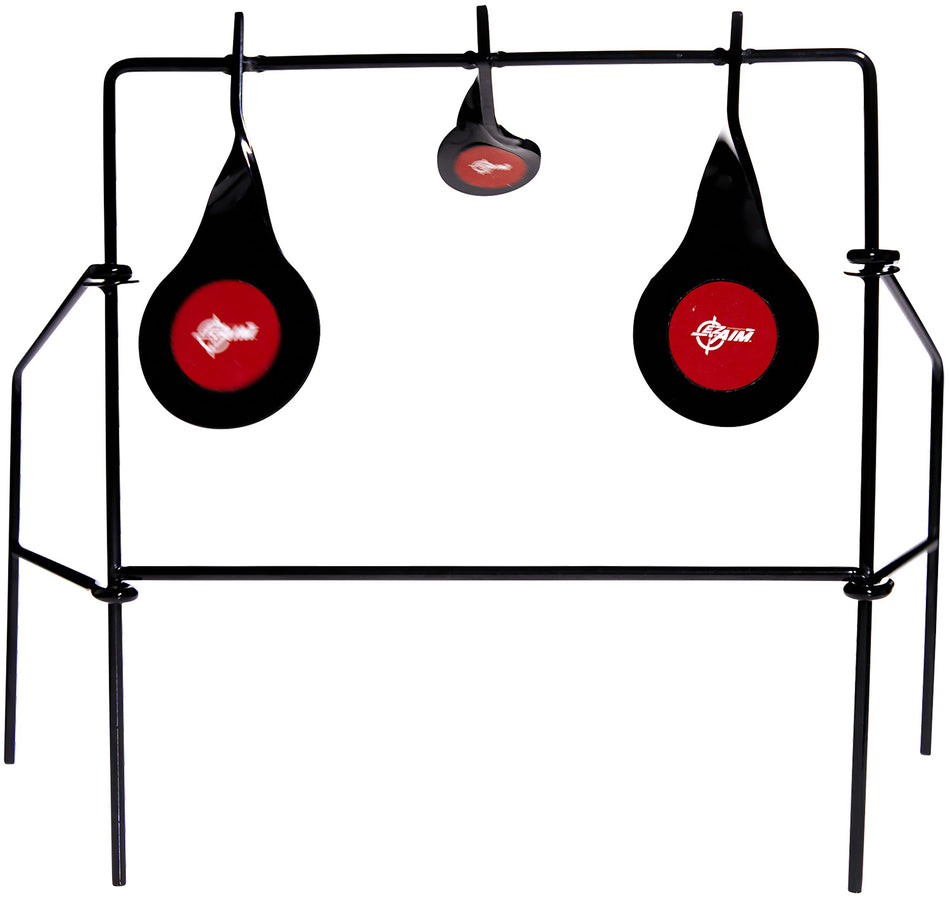 EZ-Aim 15265 Triple Spinner Metal Shooting Target with Folding Easel