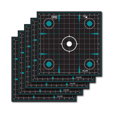Girls With Guns Splash Self-Adhesive Sight-In Grid Targets Black Teal 12x12" 5 Pack