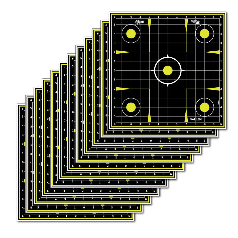 EZ-Aim 15211 Splash Reactive Non-Stick Sight-In Grid Paper Shooting Targets – 12-Pack