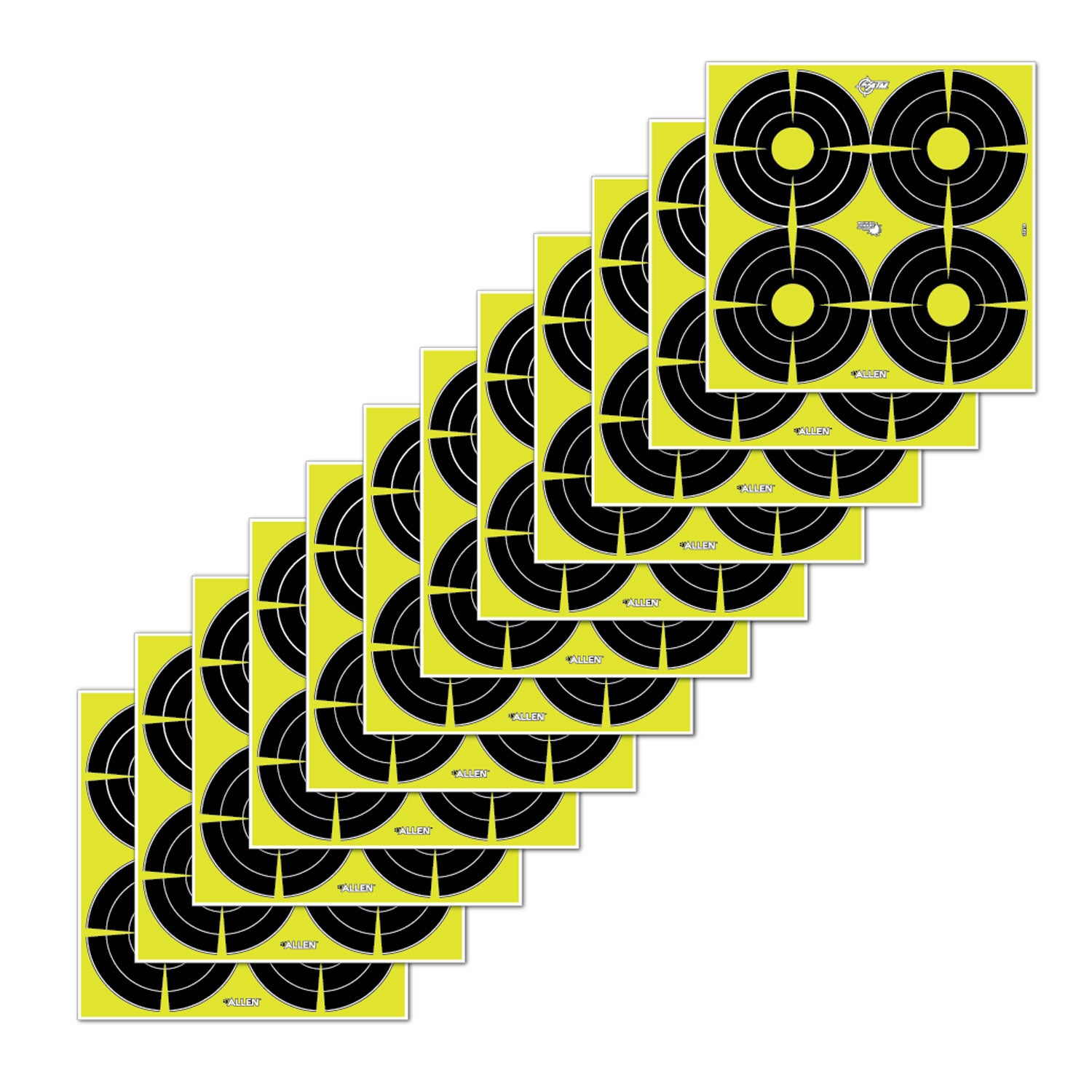 EZ-Aim Splash 15218 Paper Hanging Target Black/Yellow 12"x12" SPOT Reactive 12-Pack