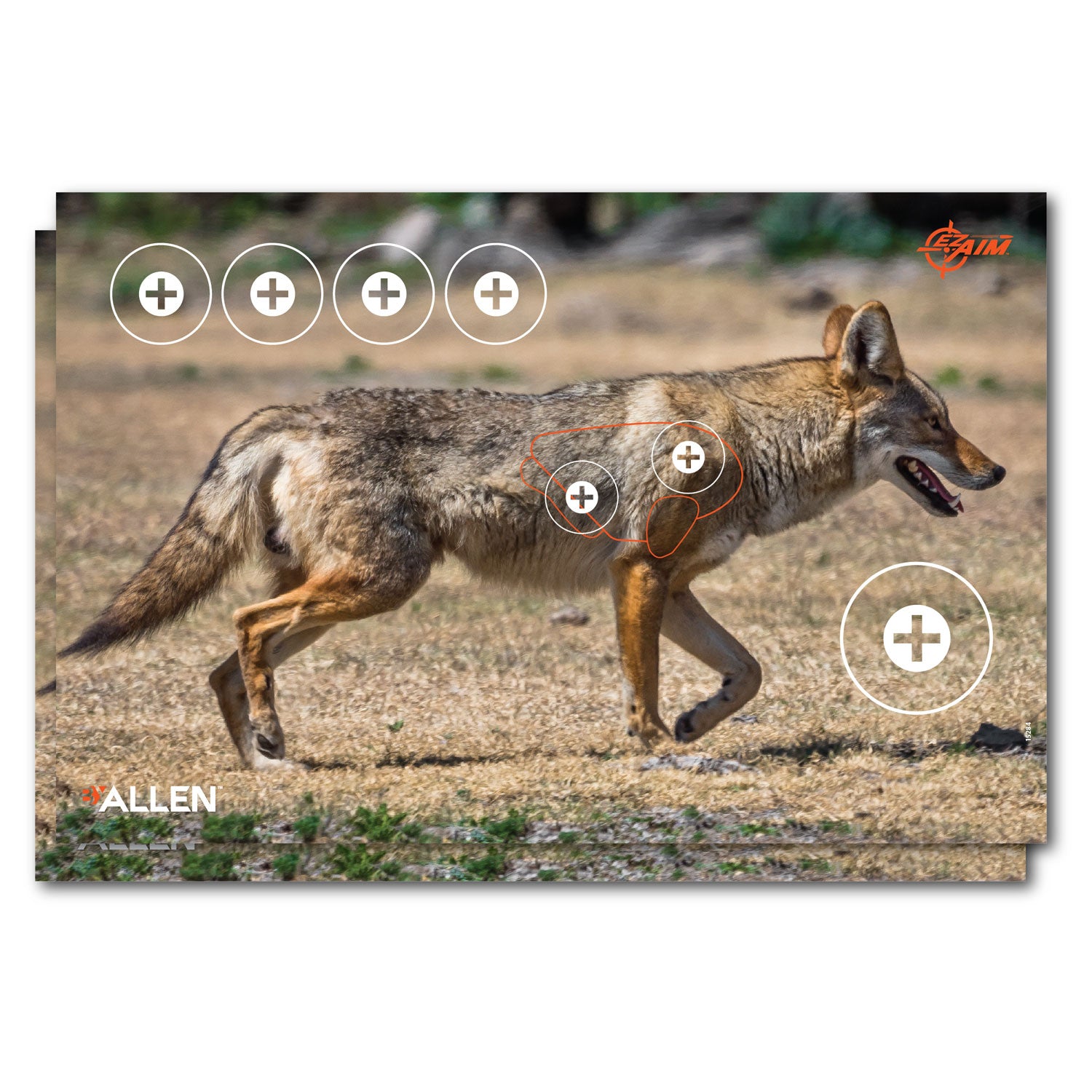 EZ-Aim 15284 Coyote Paper Target 23" x 35" Multi-Color Silhouette 2 Per Pkg
