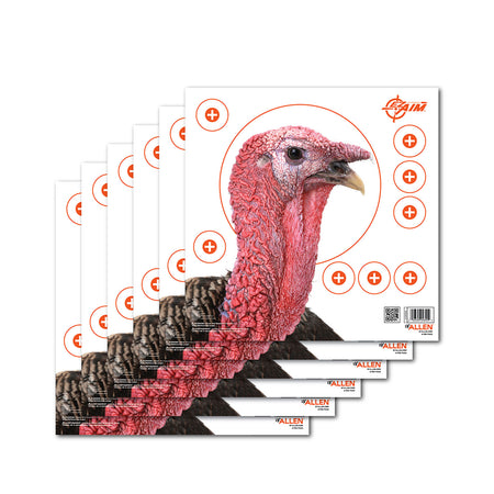 EZ-Aim Four Color Turkey Hanging Paper Target 12"x12" Multi-Color for Shotguns 6 Pack