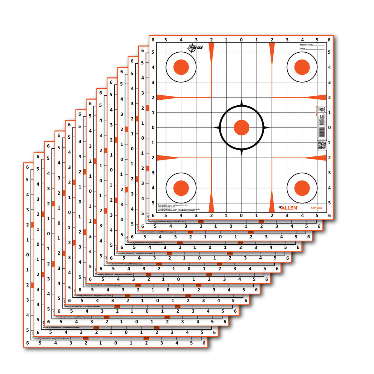 EZ-Aim Sight-In Grid Paper Target 12"x12" High Contrast 13 Per Package