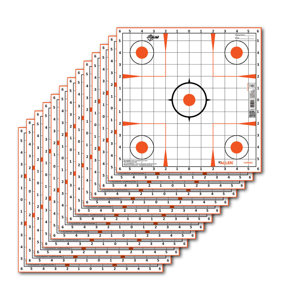 EZ-Aim Sight-In Grid Paper Target 12"x12" High Contrast 13 Per Package