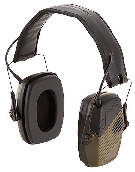 Allen 2256 Shotwave Electronic Earmuff 23 dB Low-Profile Black/Green with Aux Input