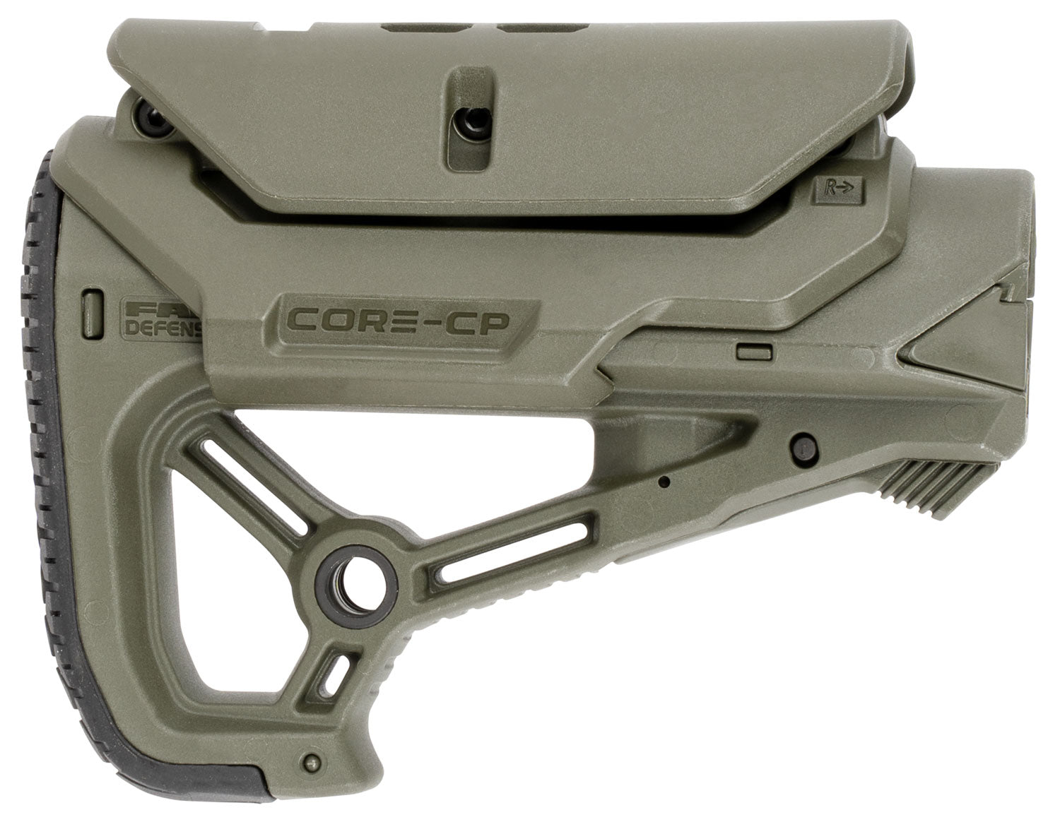 FAB Defense GL-Core CP AR-15/M4 Adjustable Cheekrest Buttstock Olive Drab Green Fiberglass Polymer