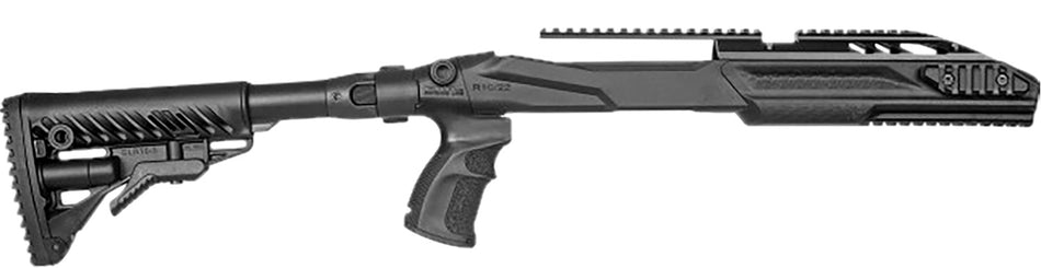 FAB Defense M4 Stock Conversion Kit Ruger 10/22 Left-Fold Adjustable Cheekrest Matte Black 2.51"-30.70" OAL
