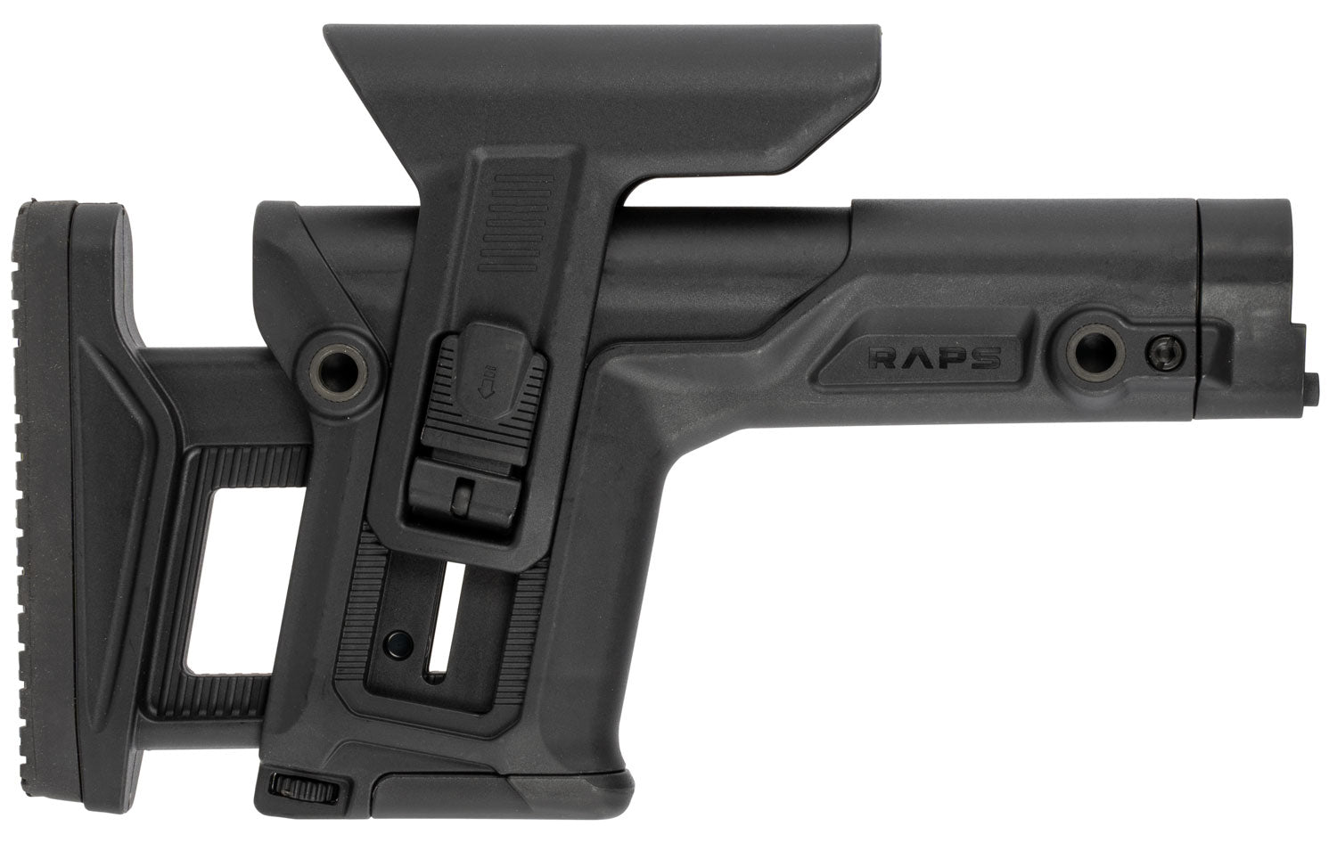 FAB Defense RAPS Ambidextrous Precision Stock Adjustable Cheek-Rest & LOP 1Latch System Black Polymer