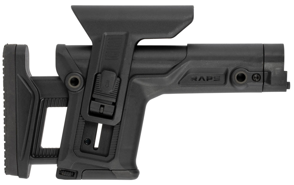 FAB Defense RAPS Ambidextrous Precision Stock Adjustable Cheek-Rest & LOP 1Latch System Black Polymer