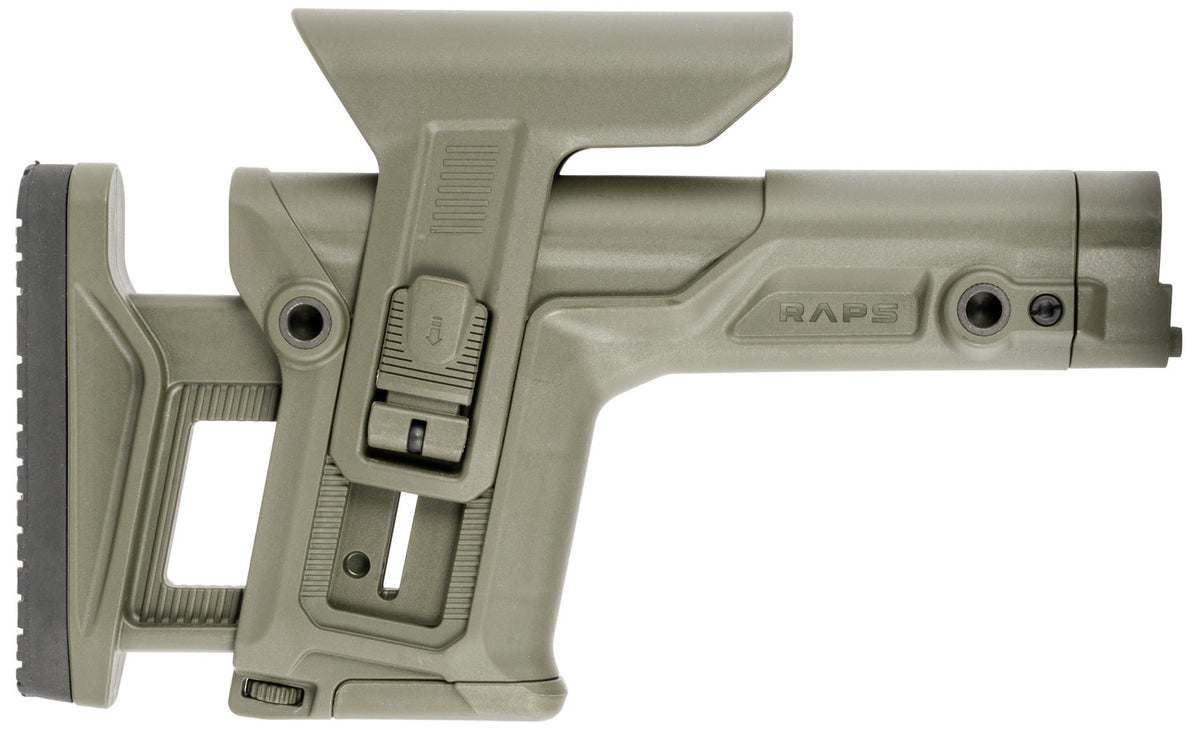 FAB Defense RAPS Ambidextrous Precision Stock Adjustable Cheek-Rest & LOP 1Latch System Olive Drab Green