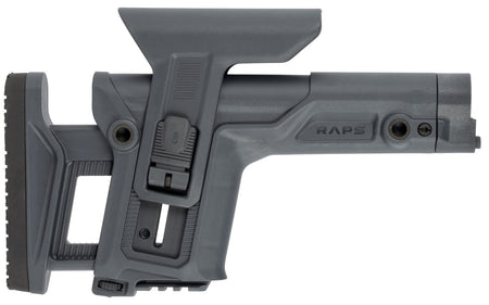 FAB Defense RAPS Rapid Adjustment Precision Stock Gray - Adjustable Cheek-Rest, LOP & 1Latch, Ambidextrous
