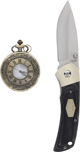 Old Timer Gift Tin Combo Set with Knife and Pocket Watch