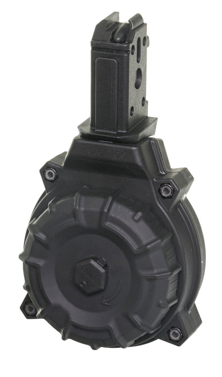 ProMag DRMA22 9mm Luger 50-Round Drum Magazine Compatible with CZ Scorpion Black Zytel