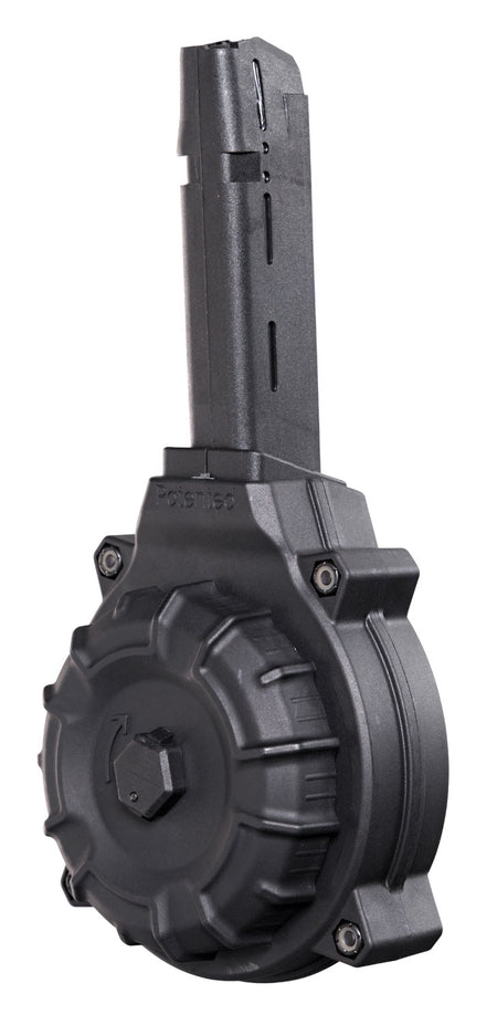 ProMag DRMA19 .40 S&W 50-Round Drum Handgun Magazine Compatible w/ Glock 22/23 Black Zytel