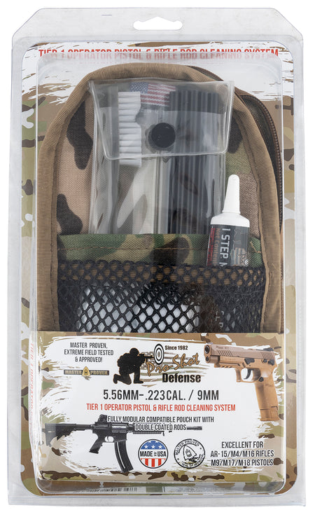 Pro-Shot Multi-Caliber Rifle and Pistol Cleaning System with Multi-Camo Carrying Pouch