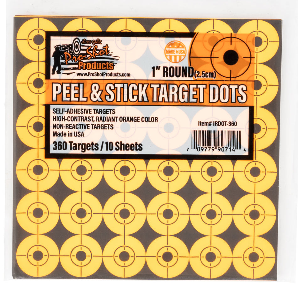 Pro-Shot Peel and Stick 1" Orange Target Dot Stickers 10-Pack 360 Targets Total