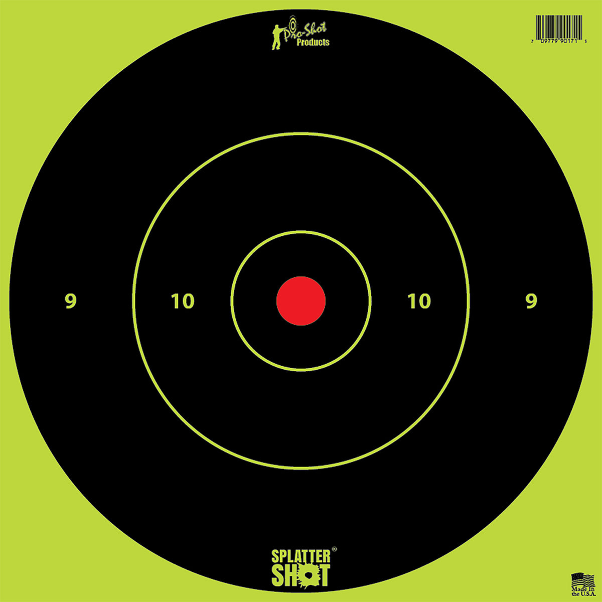 Pro-Shot SplatterShot 12" Bullseye Hanging Paper Targets Black/Red White Ring Enhancement 12 Pack