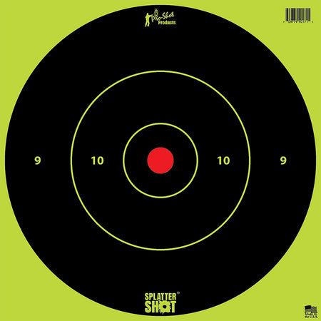 Pro-Shot SplatterShot 12" Bullseye Hanging Paper Targets Black/Red White Ring Enhancement 12 Pack