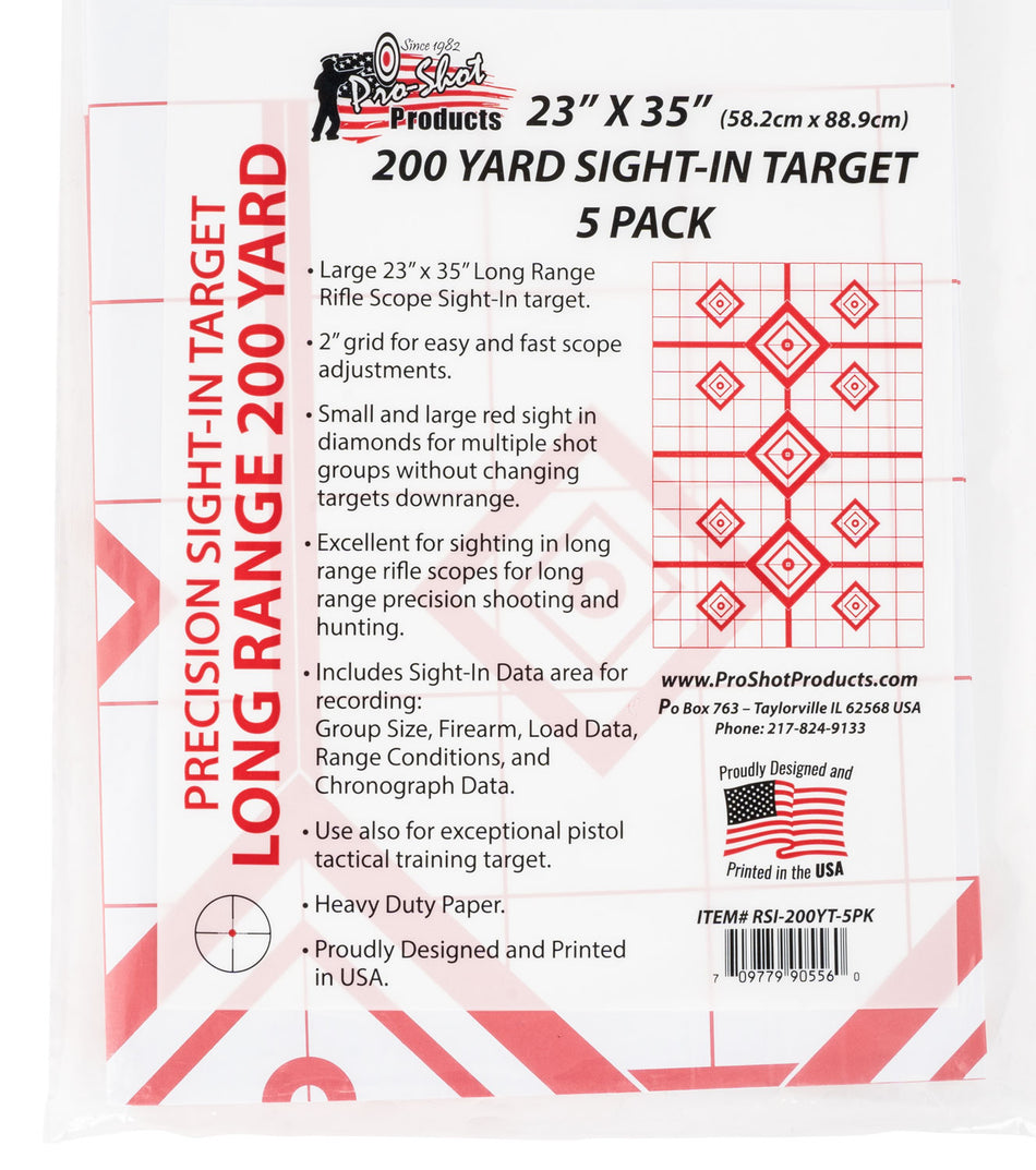 Pro-Shot SplatterShot 23"x35" 200 Yard Rifle Sight-In Hanging Paper Targets White/Red 5 Pack