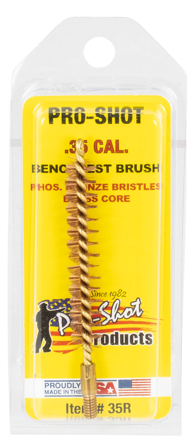 Pro-Shot 35R Rifle Bore Brush .35 Cal/9mm Bronze Bristles Brass Core #8-32 Thread