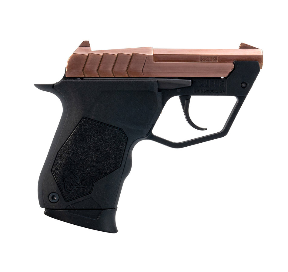 Taurus 1-22TUC13RG 22TUC Micro-Compact Frame 22 LR 9+1 2.50" Polished Rose Gold PVD Steel Tip-Up Barrel, Rose Gold PVD Serrated Stainless Steel Slide, Black Polymer Frame, Black Polymer Grip
