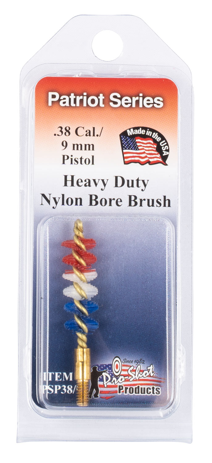 Pro-Shot PSP389 Heavy-Duty Nylon Bore Brush .38 Cal/9mm Pistol Patriot Series #8-32 Thread