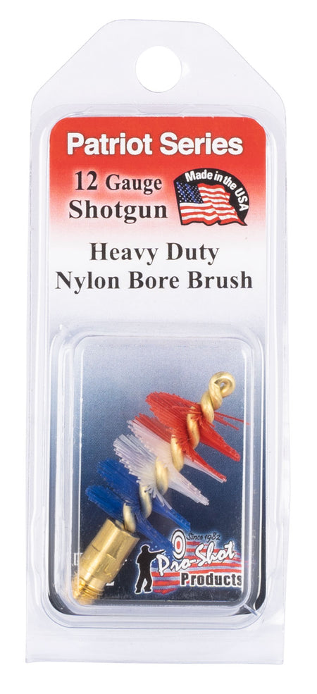 Pro-Shot Patriot PS12 Bore Brush 12 Gauge Shotgun Brass Core Heavy-Duty Nylon Bristles