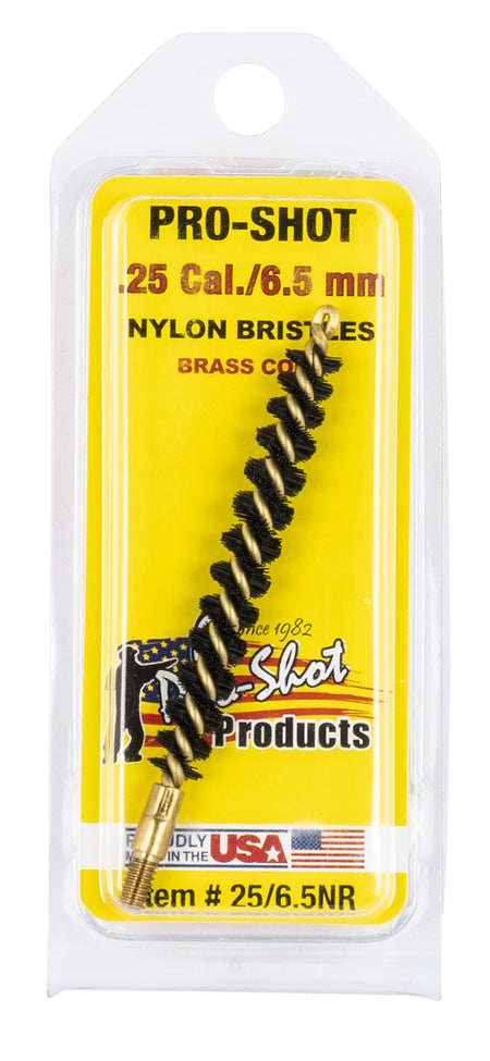 Pro-Shot Nylon Bore Brush .25 Cal 6.5mm Rifle Brass Core #8-32 Thread Model 2565NR