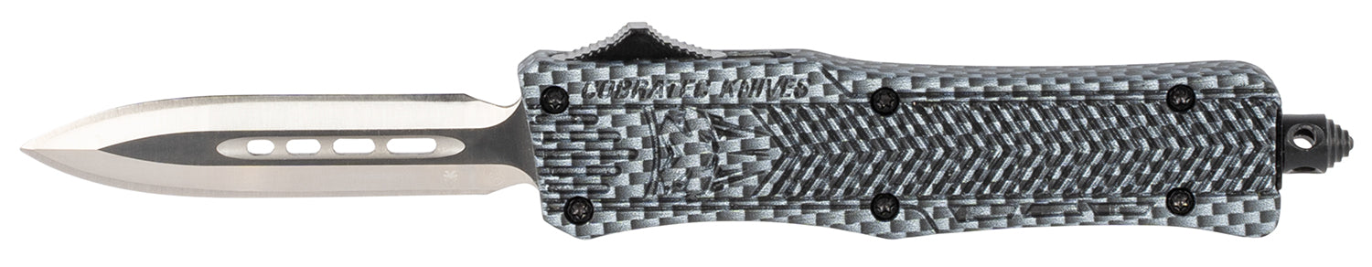 CobraTec CTK-1 OTF Dagger 2.75" Plain D2 Steel Blade Carbon Fiber Aluminum Handle Glass Breaker Included