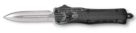 CobraTec CTK-1 OTF Dagger 2.75" Plain D2 Steel Blade Stonewashed Aluminum Handle Glass Breaker Included