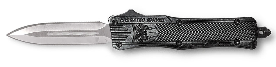 CobraTec CTK-1 OTF Dagger 2.75" Plain D2 Steel Blade Stonewashed Aluminum Handle Glass Breaker Included