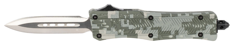 CobraTec CTK-1 OTF Dagger 2.75" Plain D2 Steel Blade Winter Digi Camo Aluminum Handle Glass Breaker Included