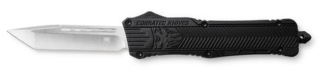 CobraTec CTK-1 OTF Tanto 3.25" Plain D2 Steel Blade Black Aluminum Handle Glass Breaker Included