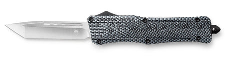 CobraTec CTK-1 3.75" Large OTF Tanto Plain D2 Blade Carbon Fiber Aluminum Handle with Glass Breaker and Clip