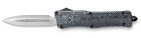 CobraTec CTK-1 3.75" Large OTF Dagger D2 Steel Plain Blade Carbon Fiber Handle Glass Breaker and Pocket Clip